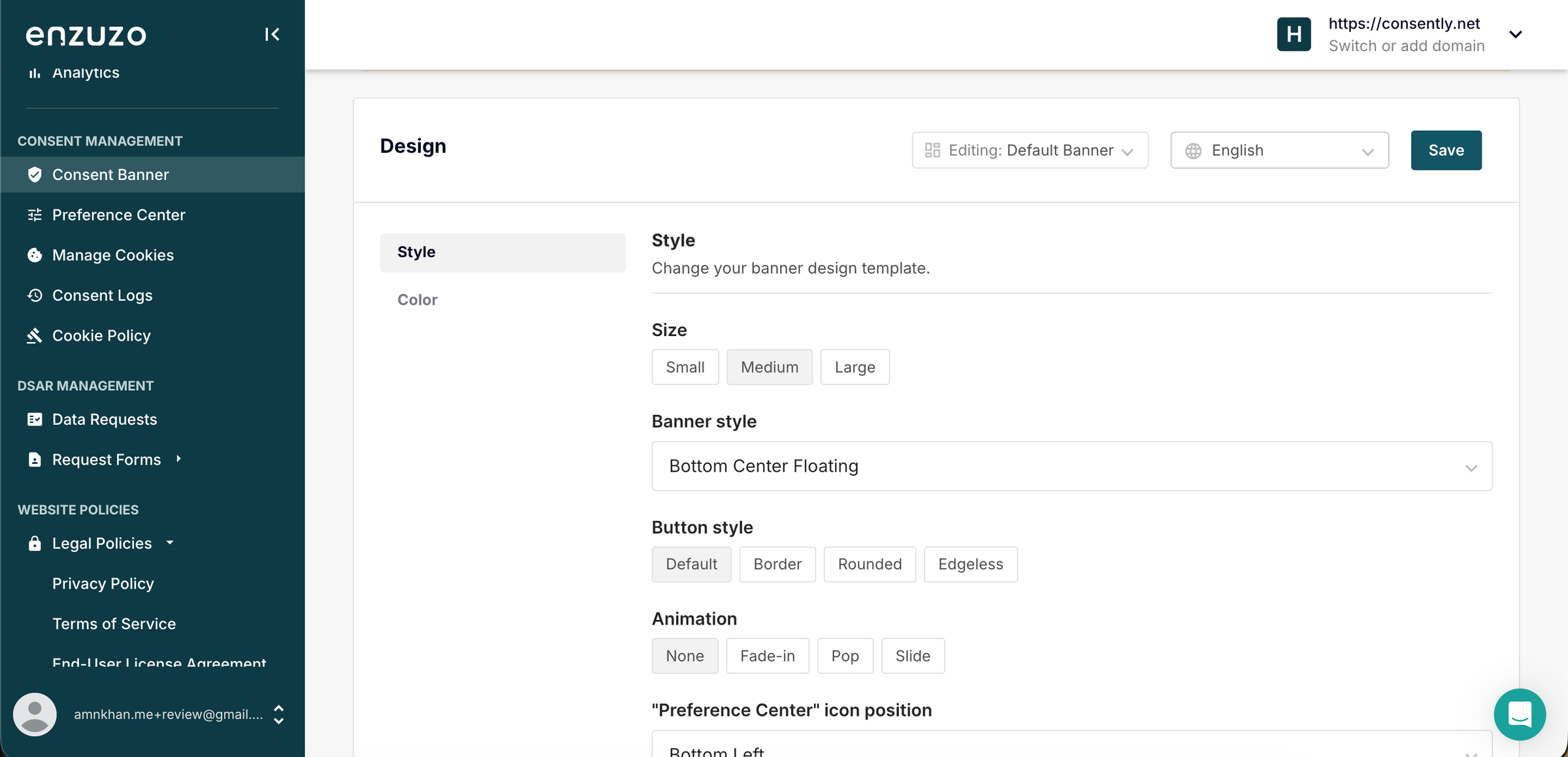 Enzuzo banner design editor