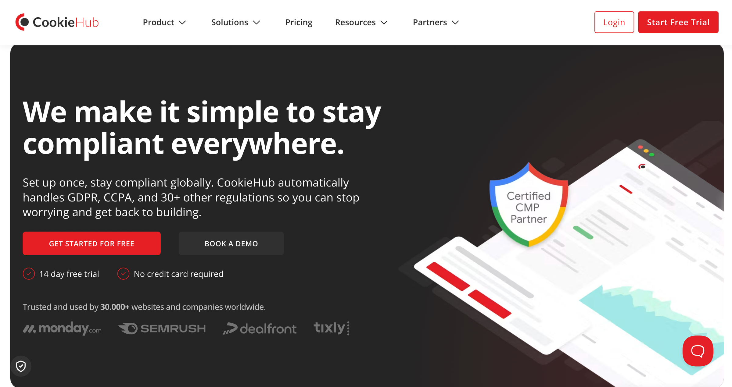 CookieHub homepage