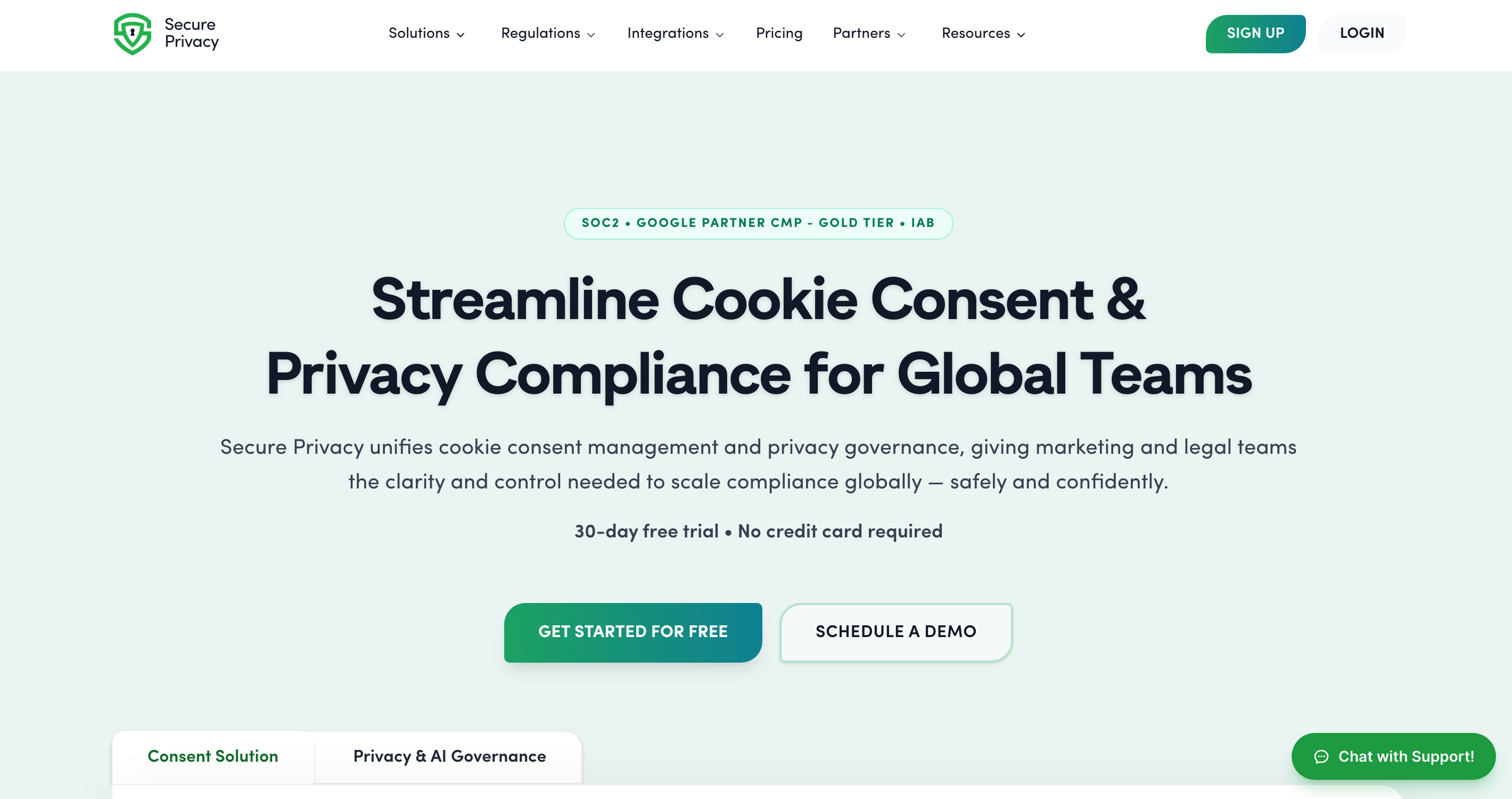 Secure Privacy homepage