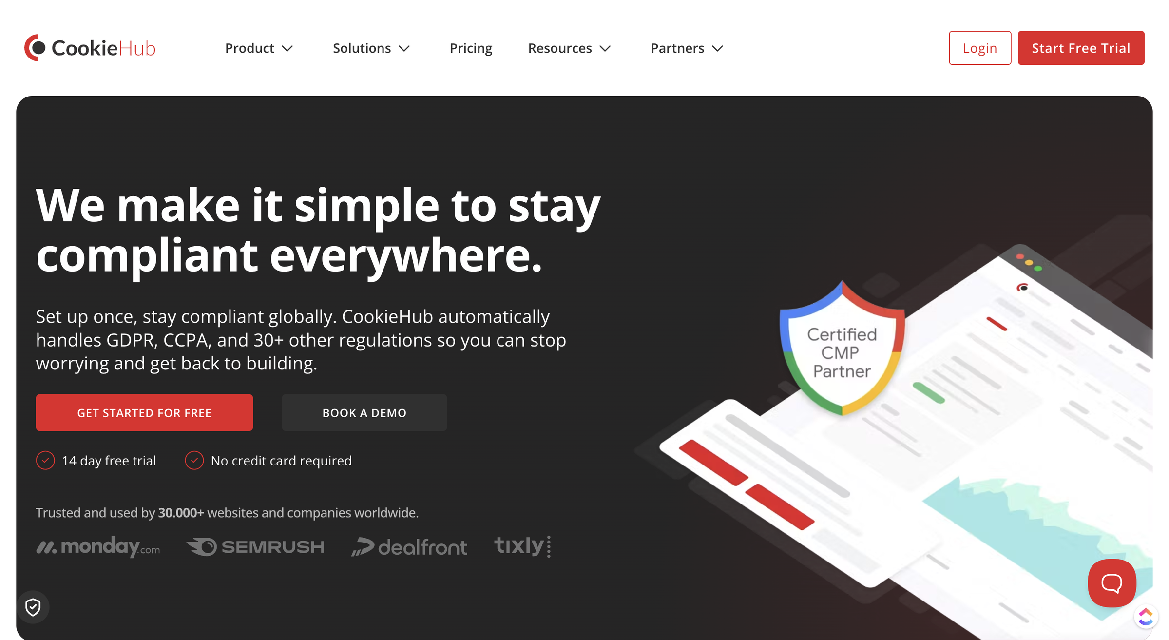 CookieHub homepage