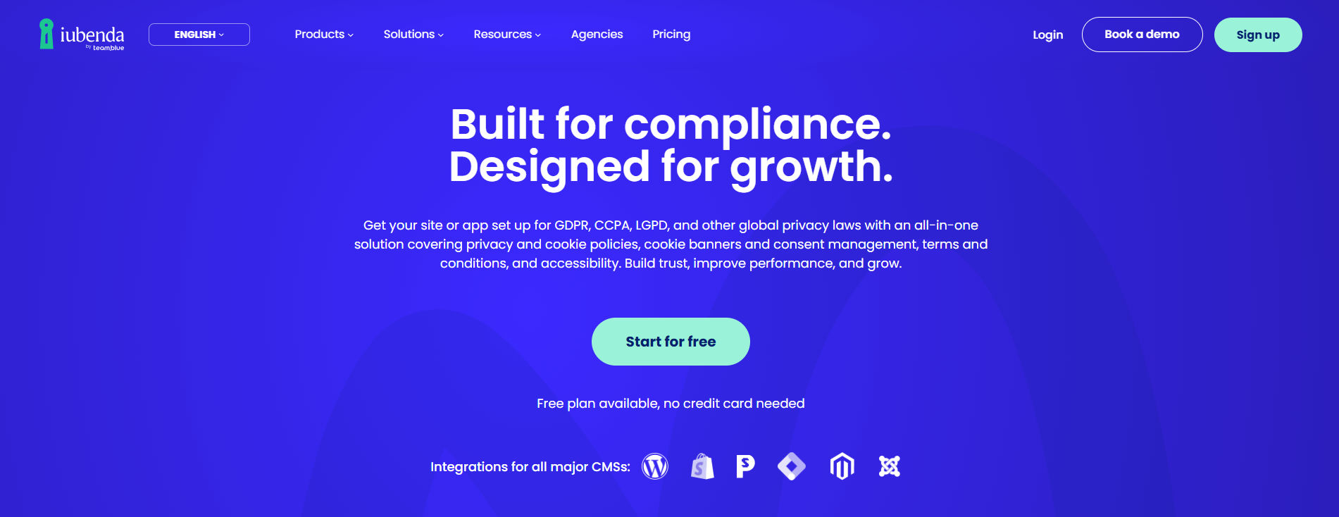 iubenda homepage