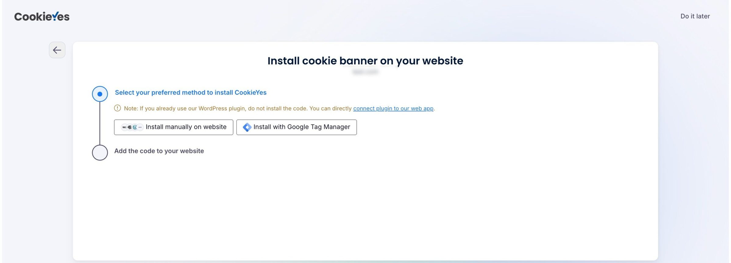 CookieYes Installation Methods