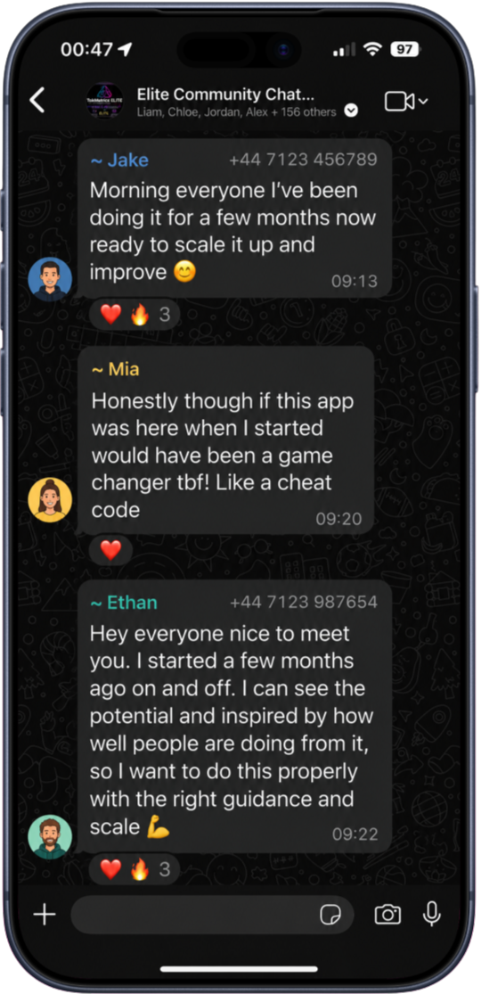 whatsapp messages screenshot on a phone