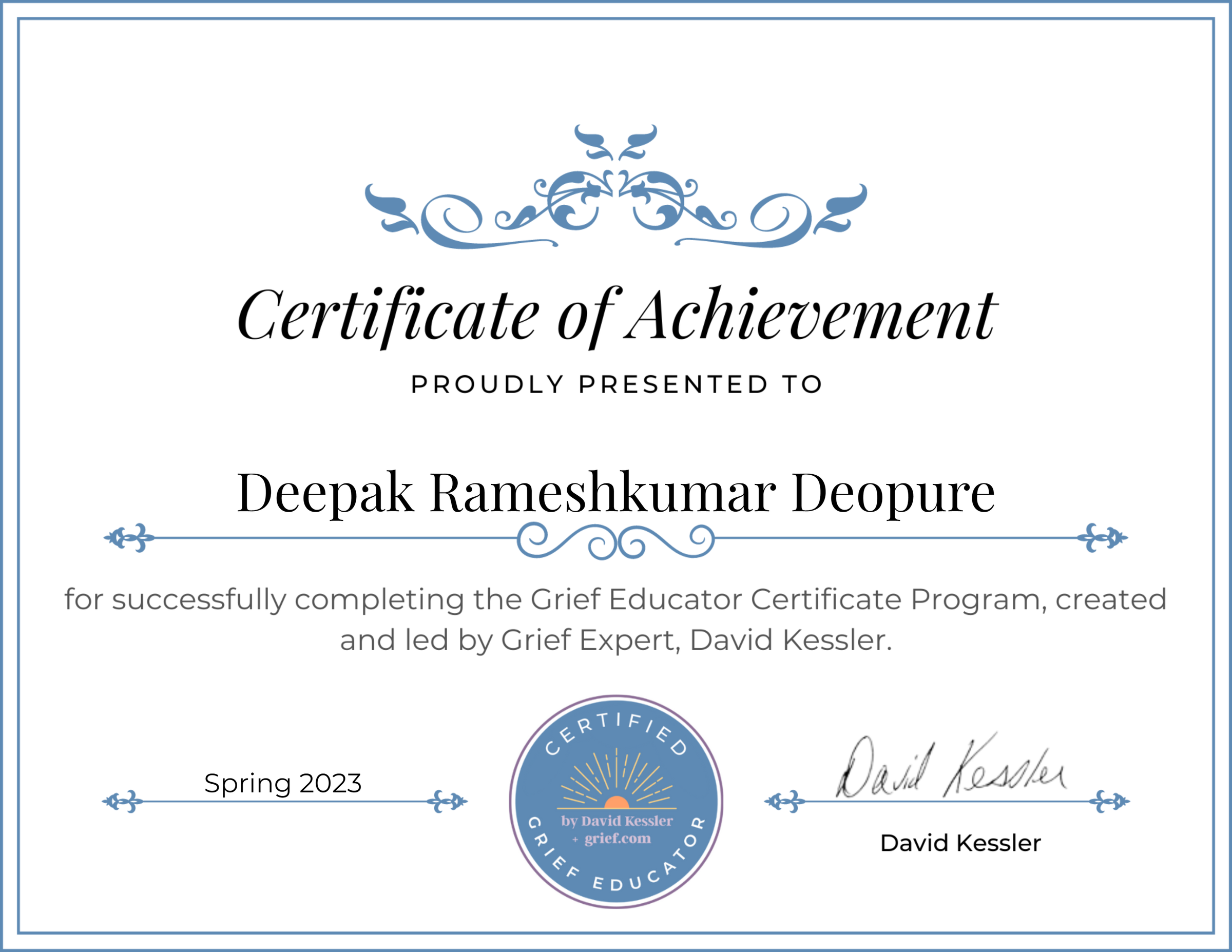 Grief Educator Certificate
