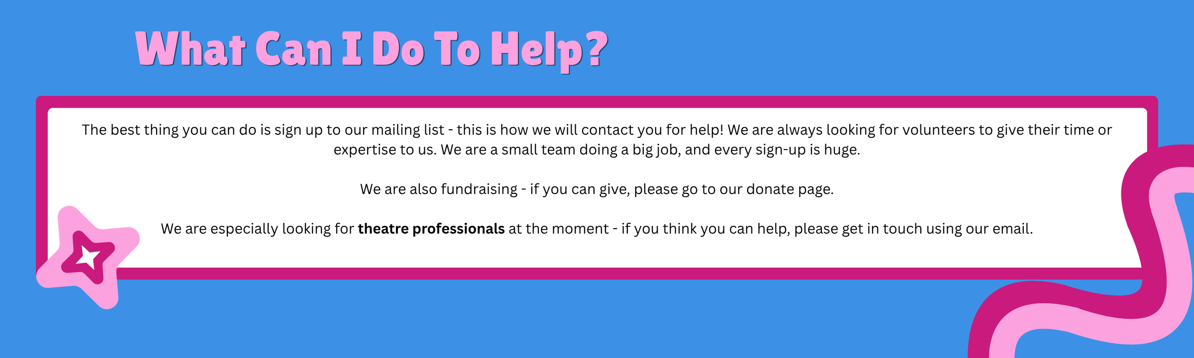 What Can I Do To Help?