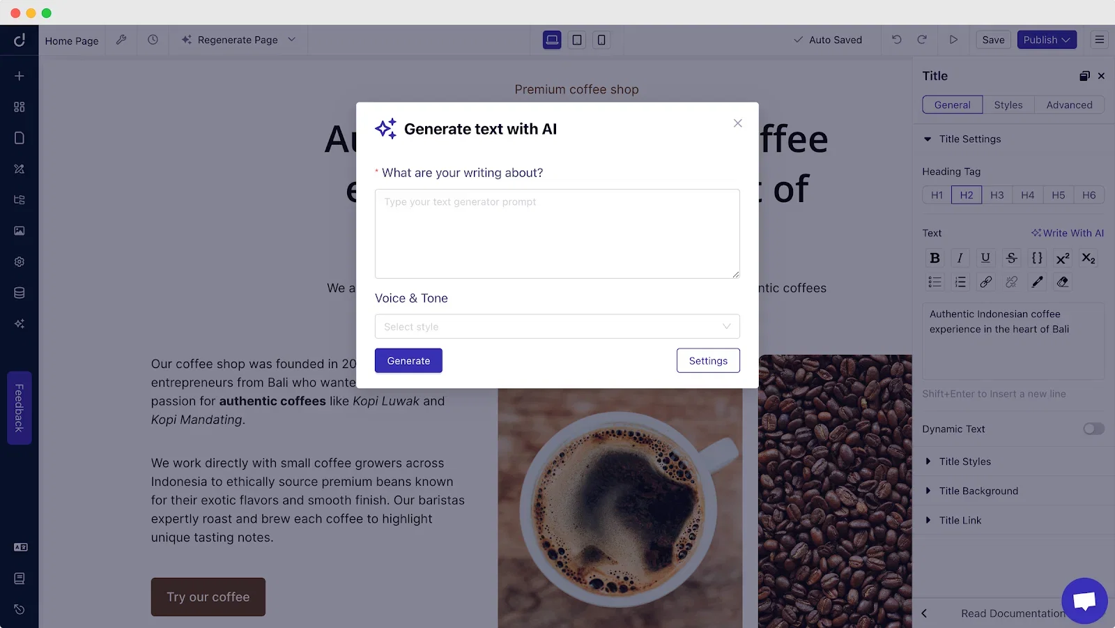 Dorik's AI Text Generator