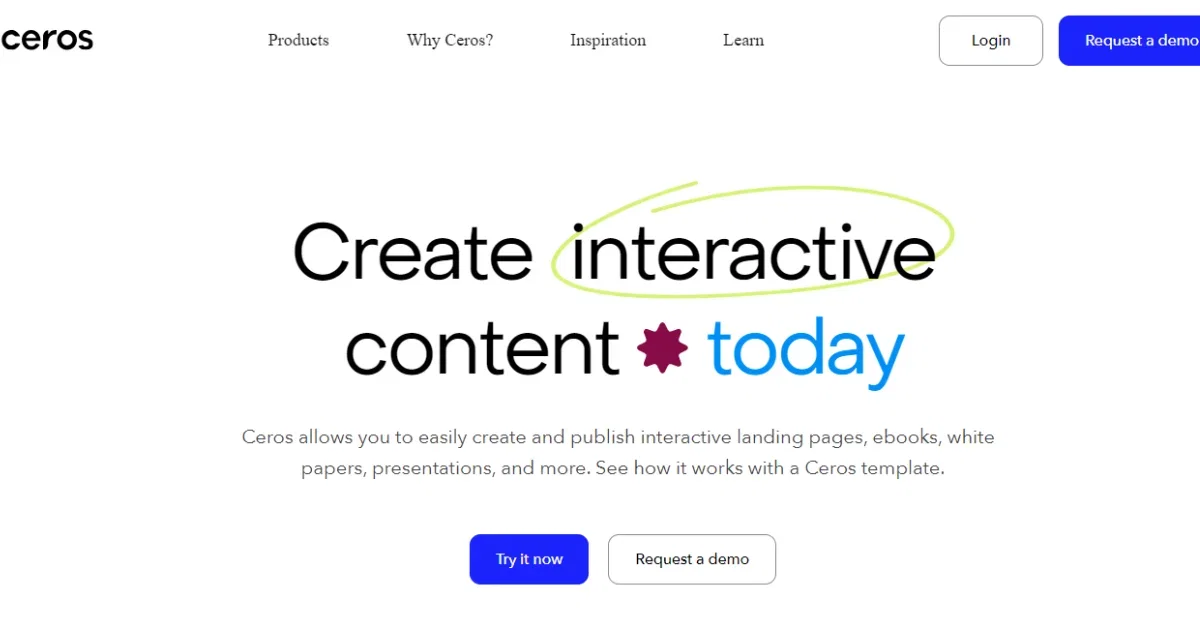 Ceros homepage
