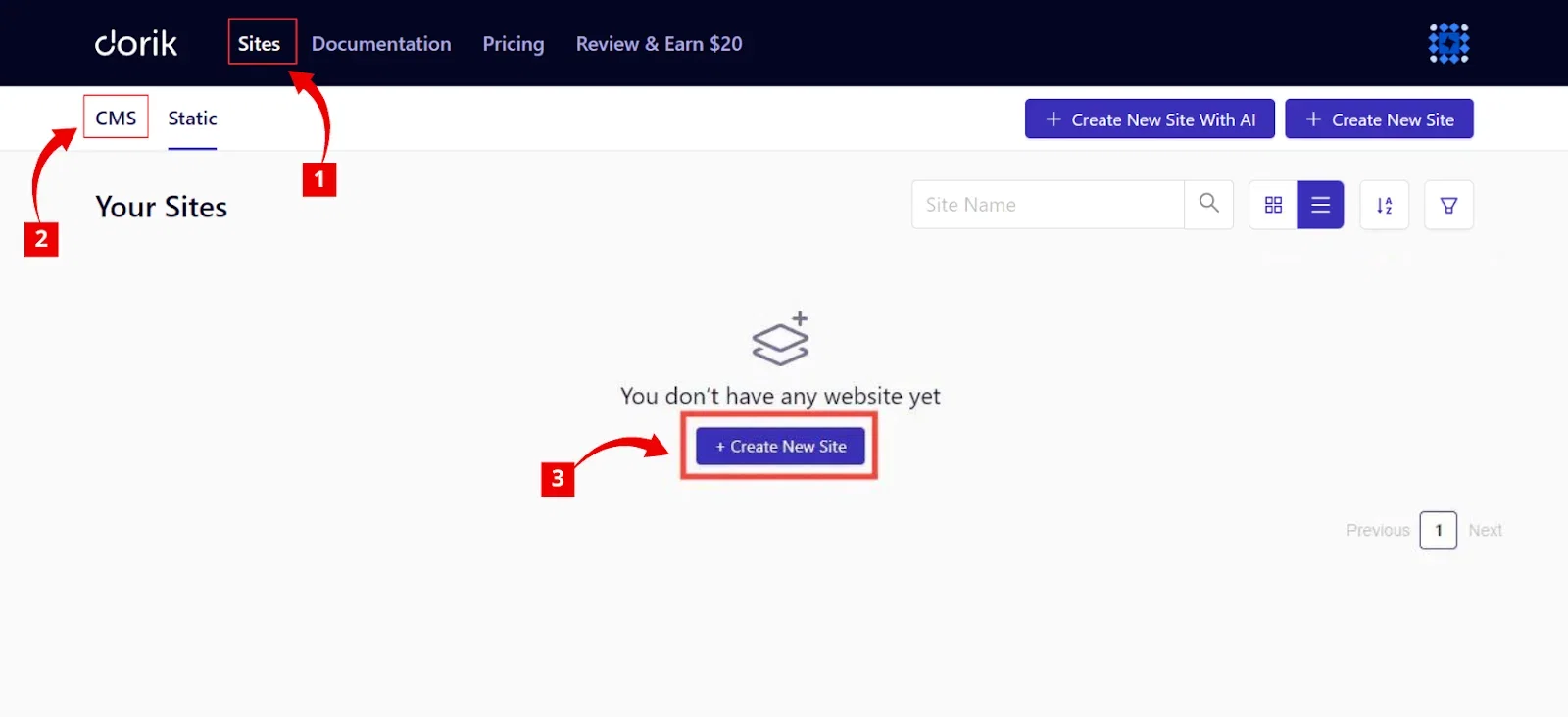 create a website with ai