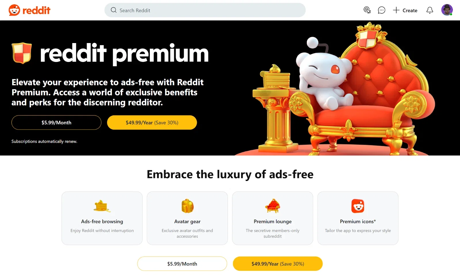 reddit premium