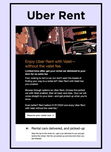 uber rent email marketing