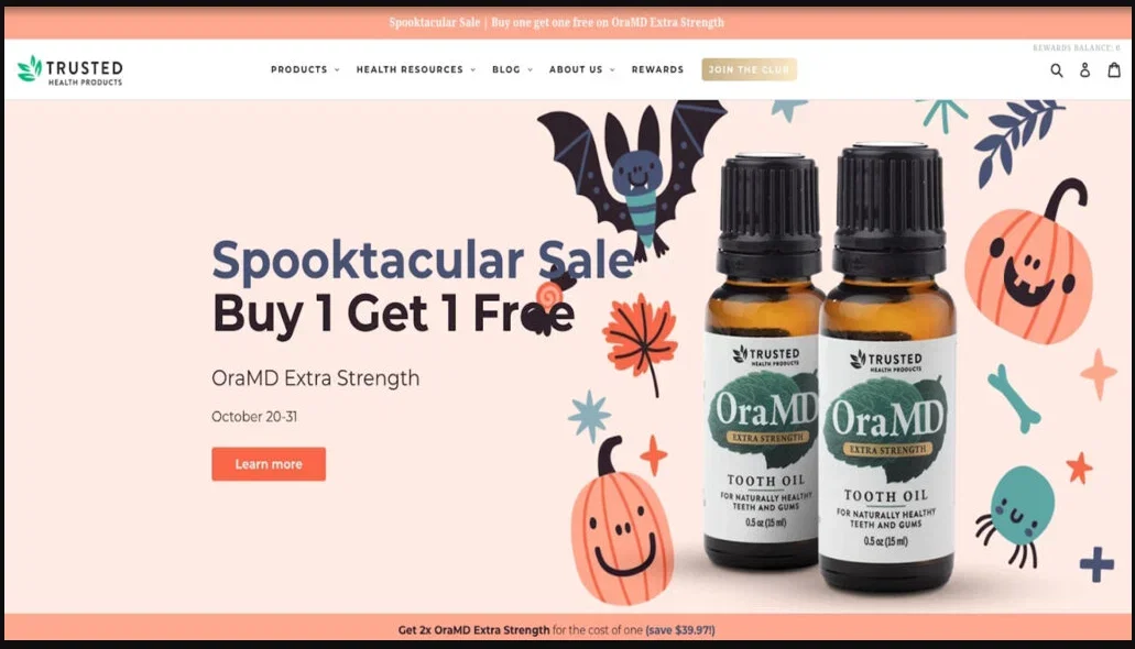 Trusted Health Products Halloween campaign