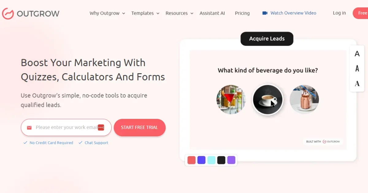 Outgrow homepage