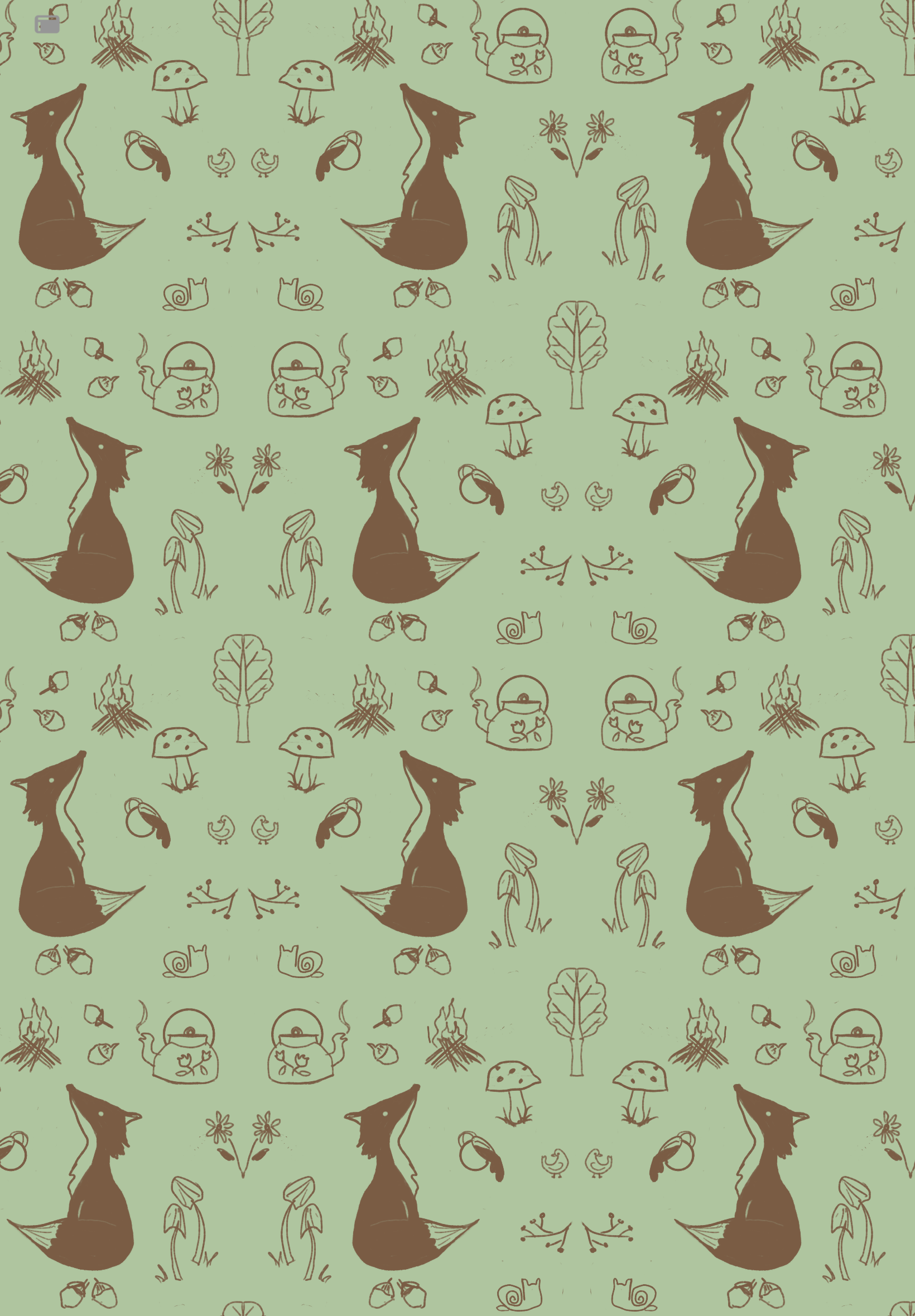 Fox and woodland  pattern 