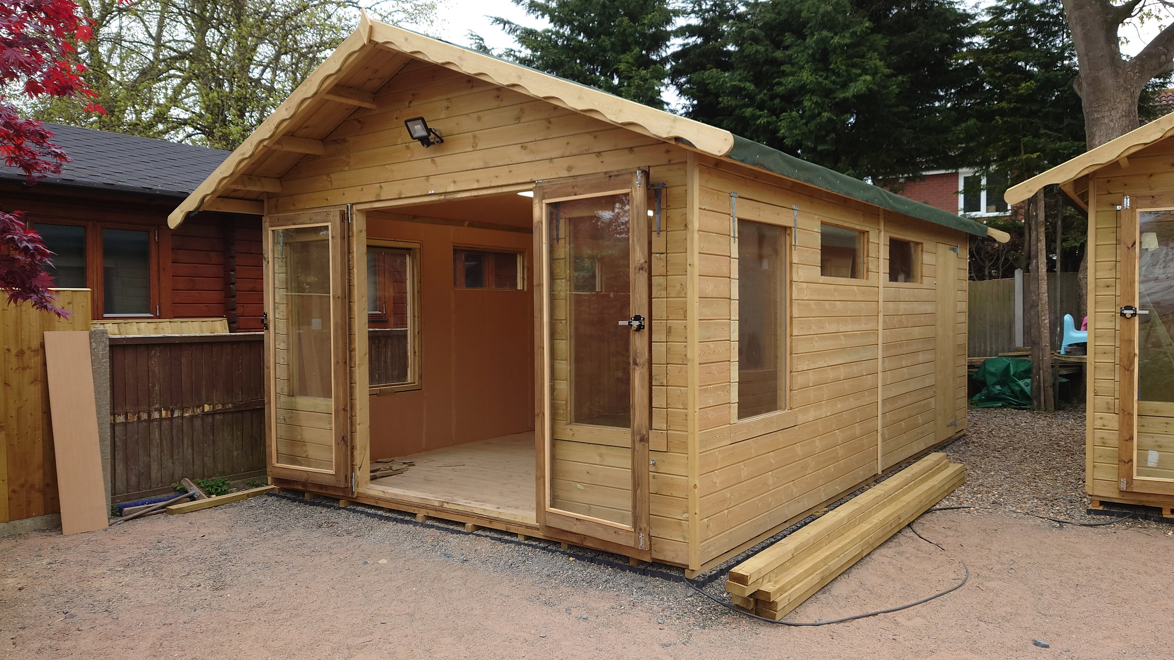 An outdoor dance studio, all insulated, ply lined and even has power