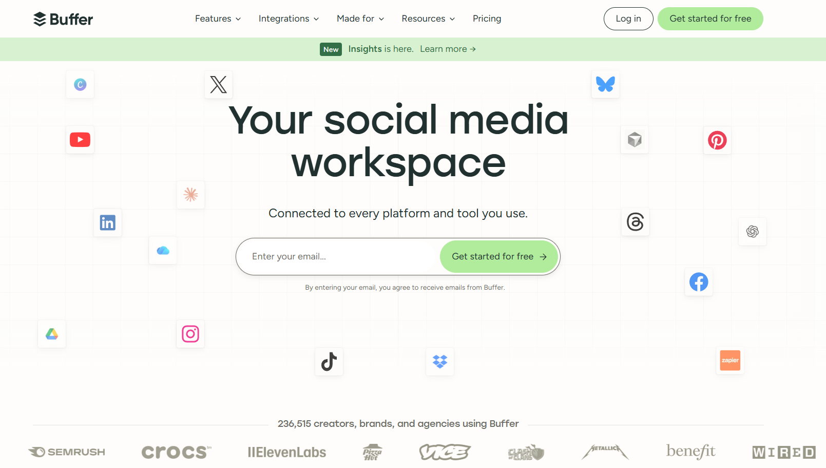 Buffer homepage