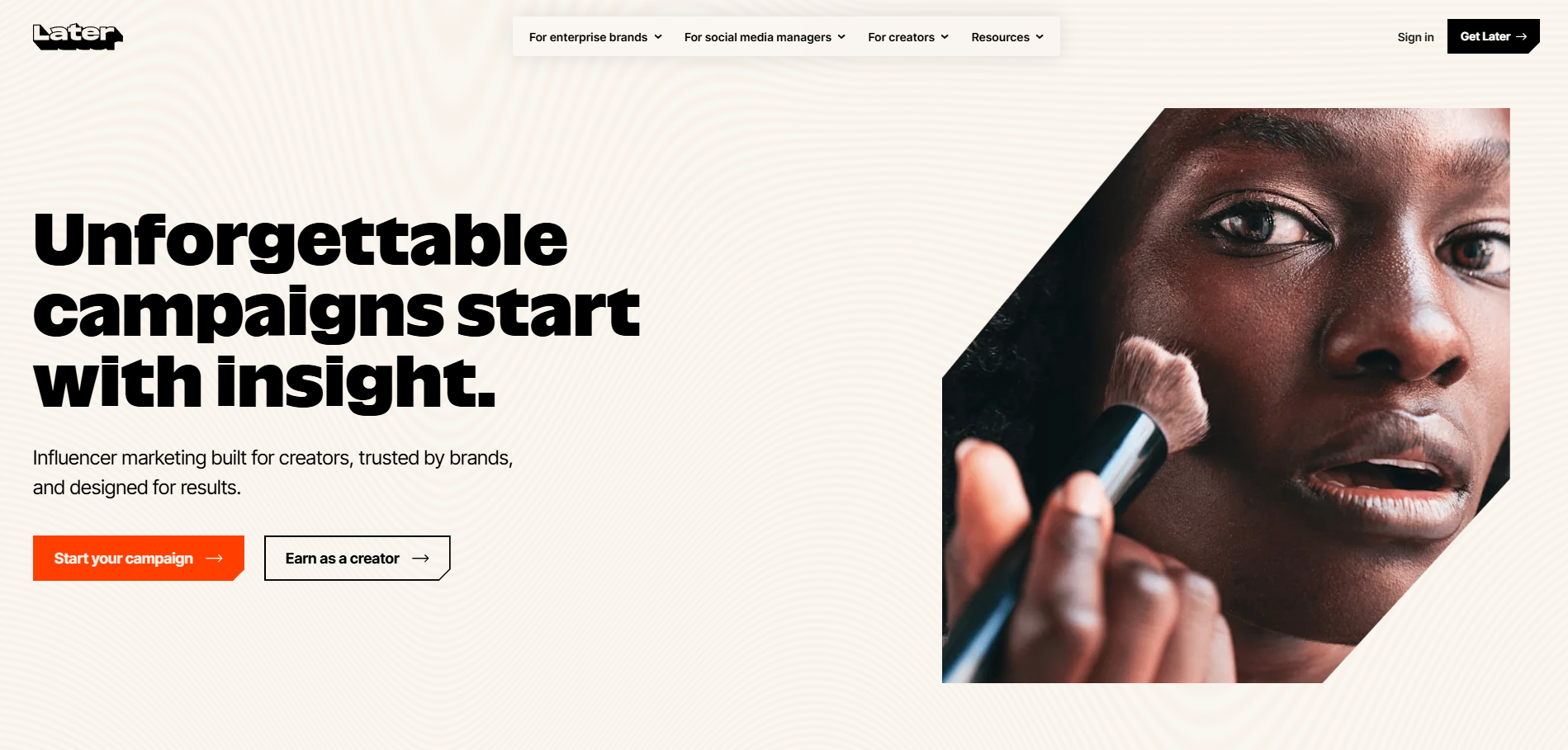 Later homepage