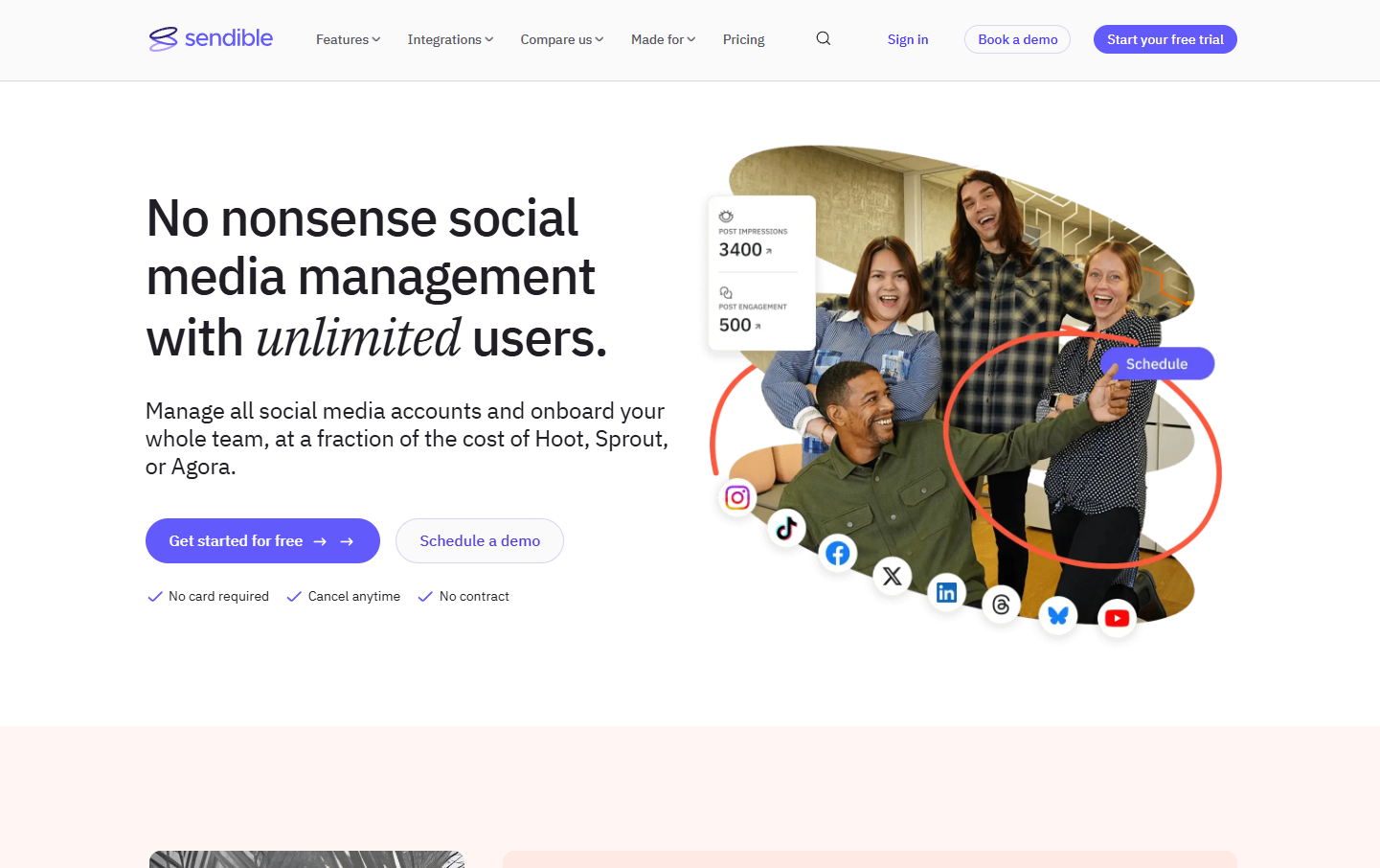 Sendible Homepage