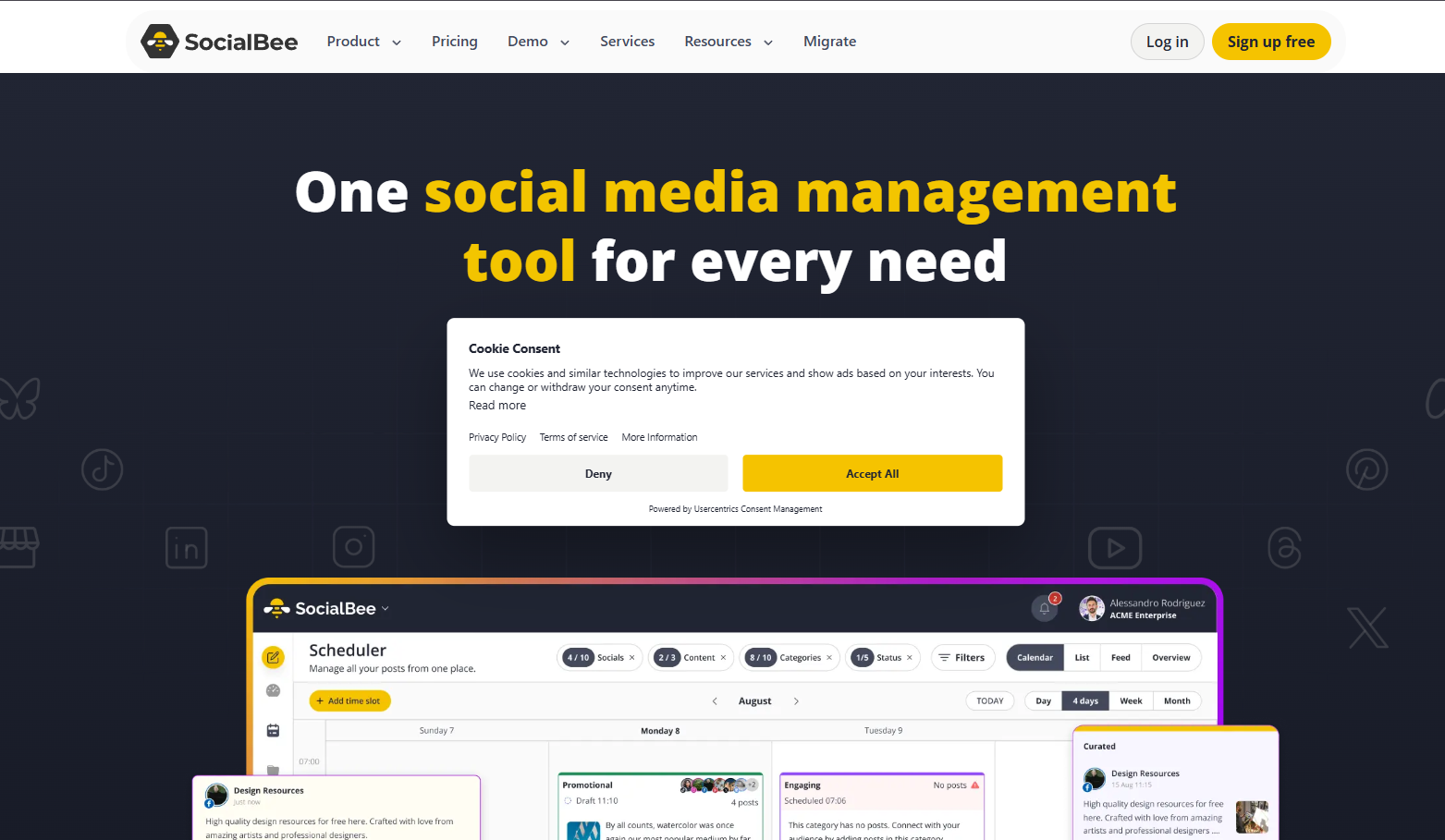 SocialBee Homepage