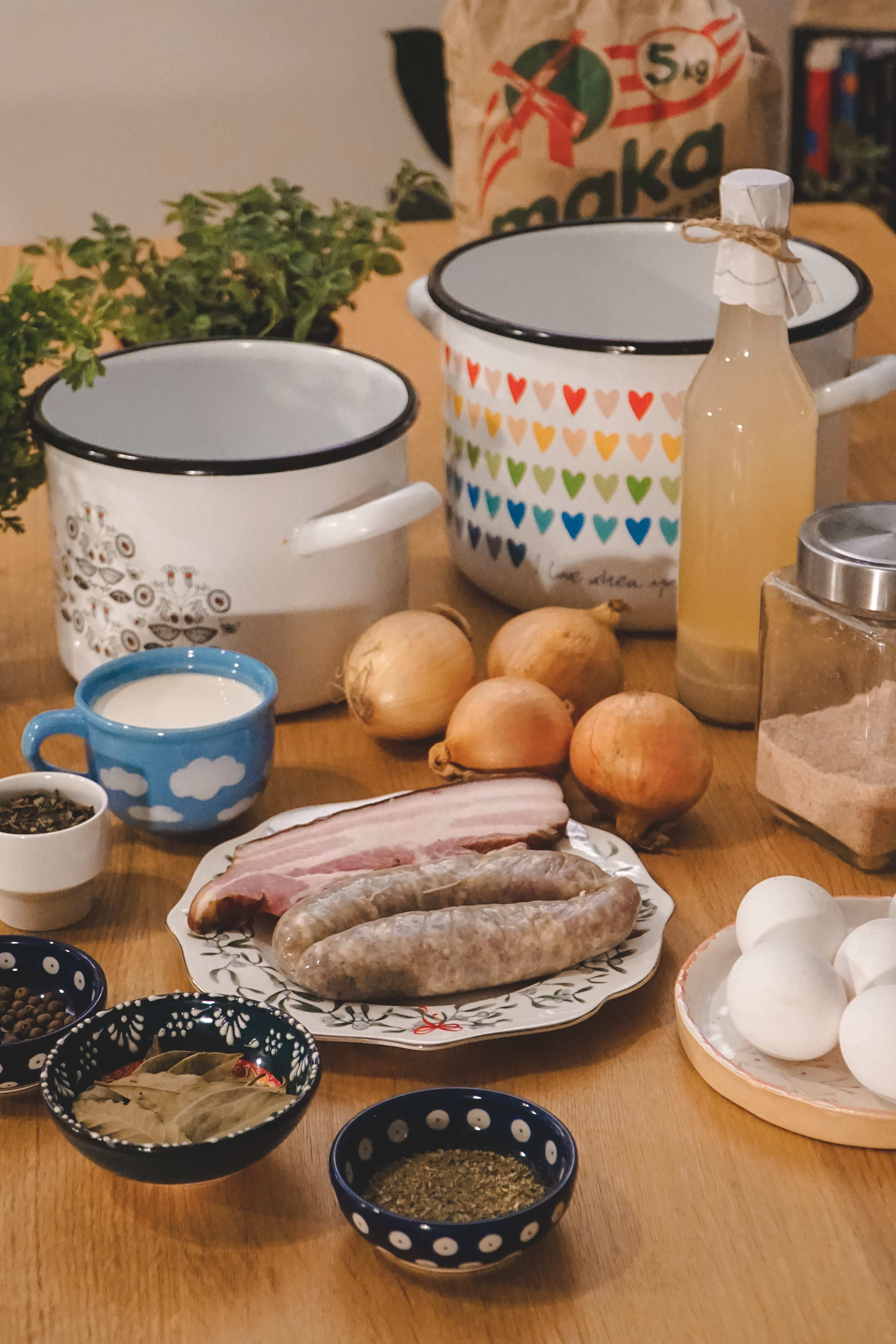 Before the żurek starts bubbling.