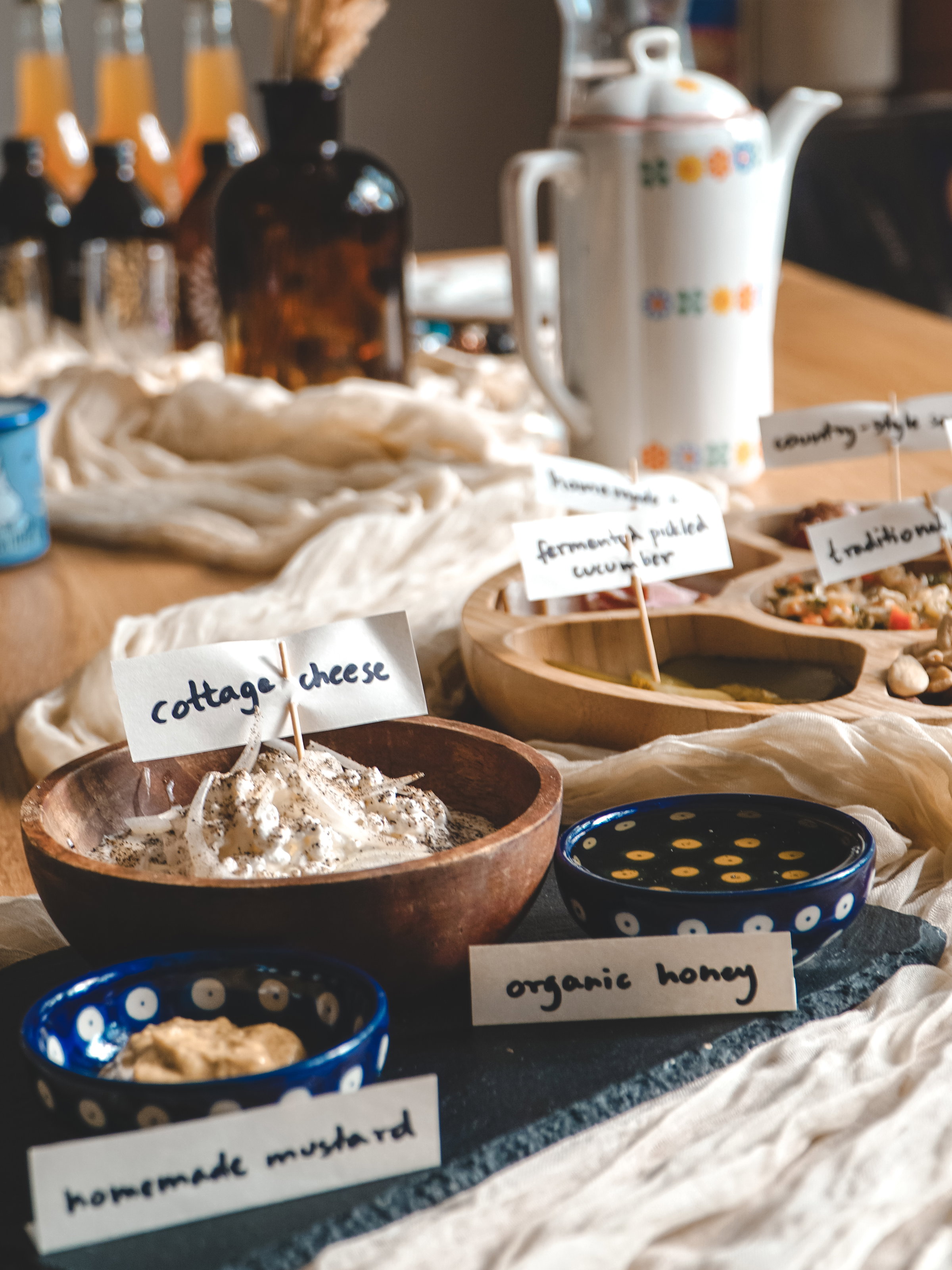 Tasting table, ready to explore.