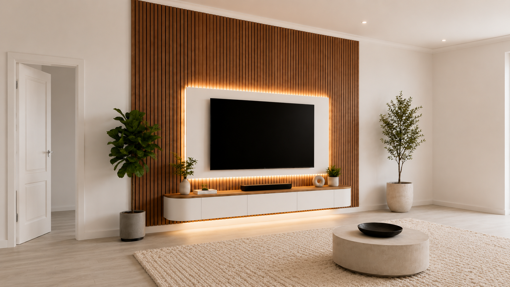 Luxury media wall — completed installation