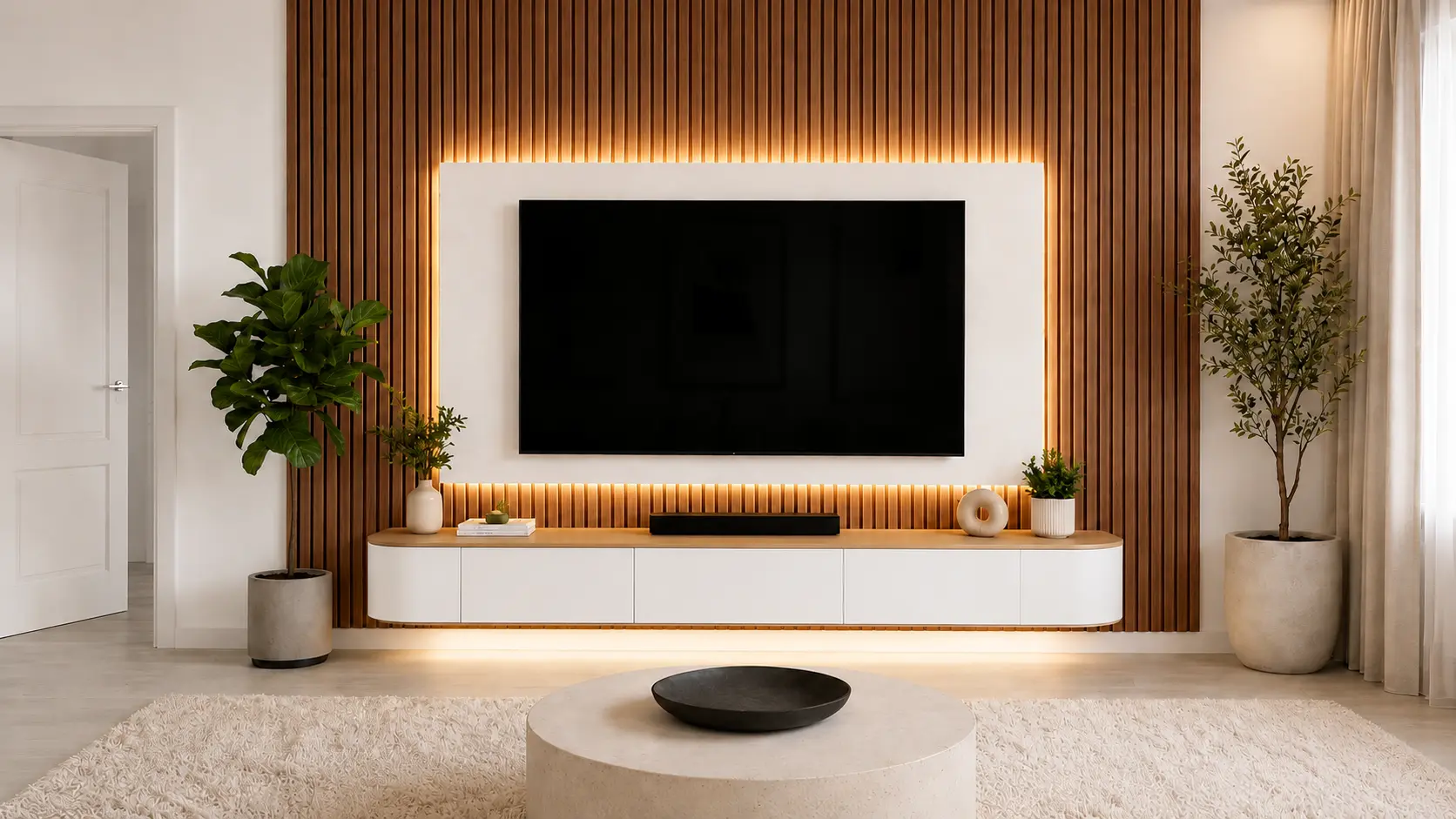 Luxury media wall by Luxury TV Wall OC