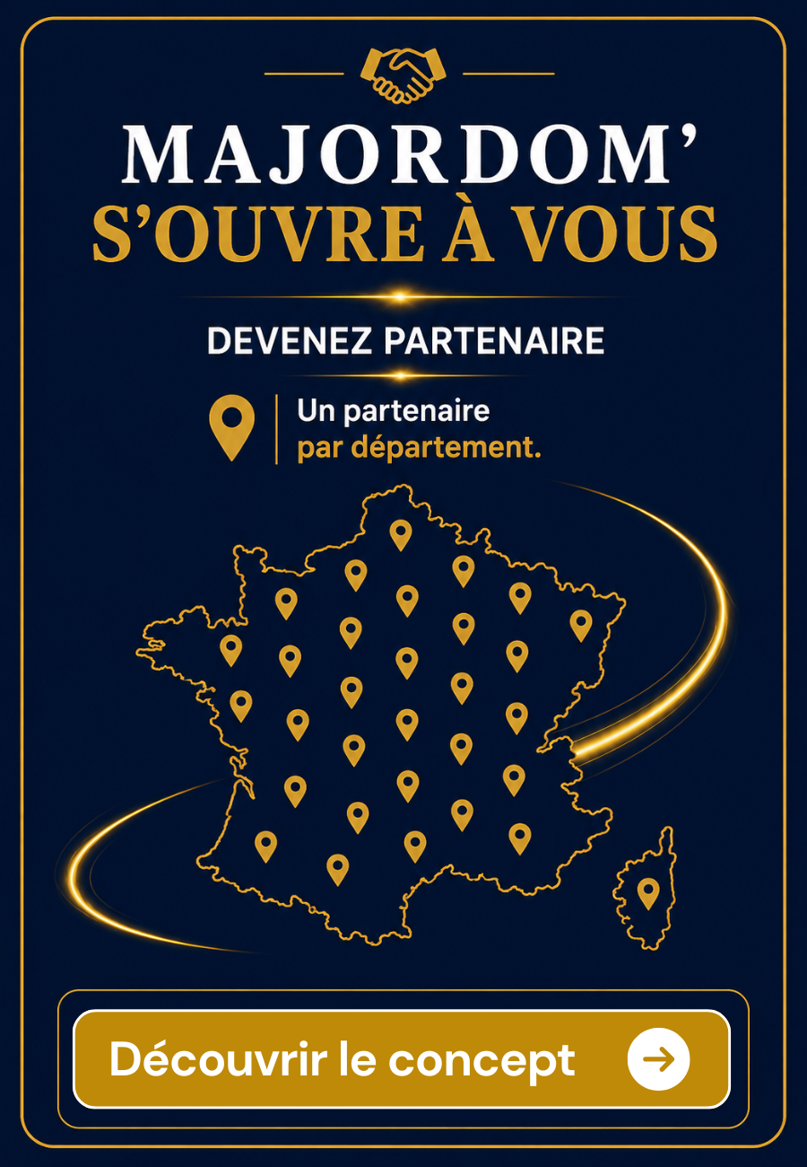 Devenez partenaire Majordom' et développez une activité de conciergerie et de nettoyage professionnel avec une exclusivité par département.