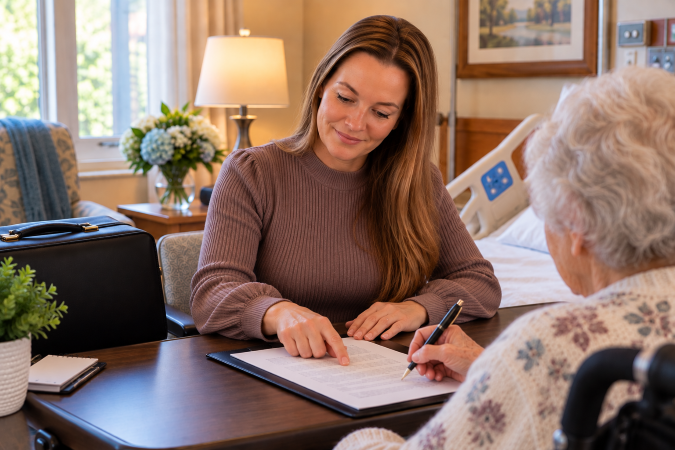 Mobile notary appointment at a hospital or care facility in East Texas