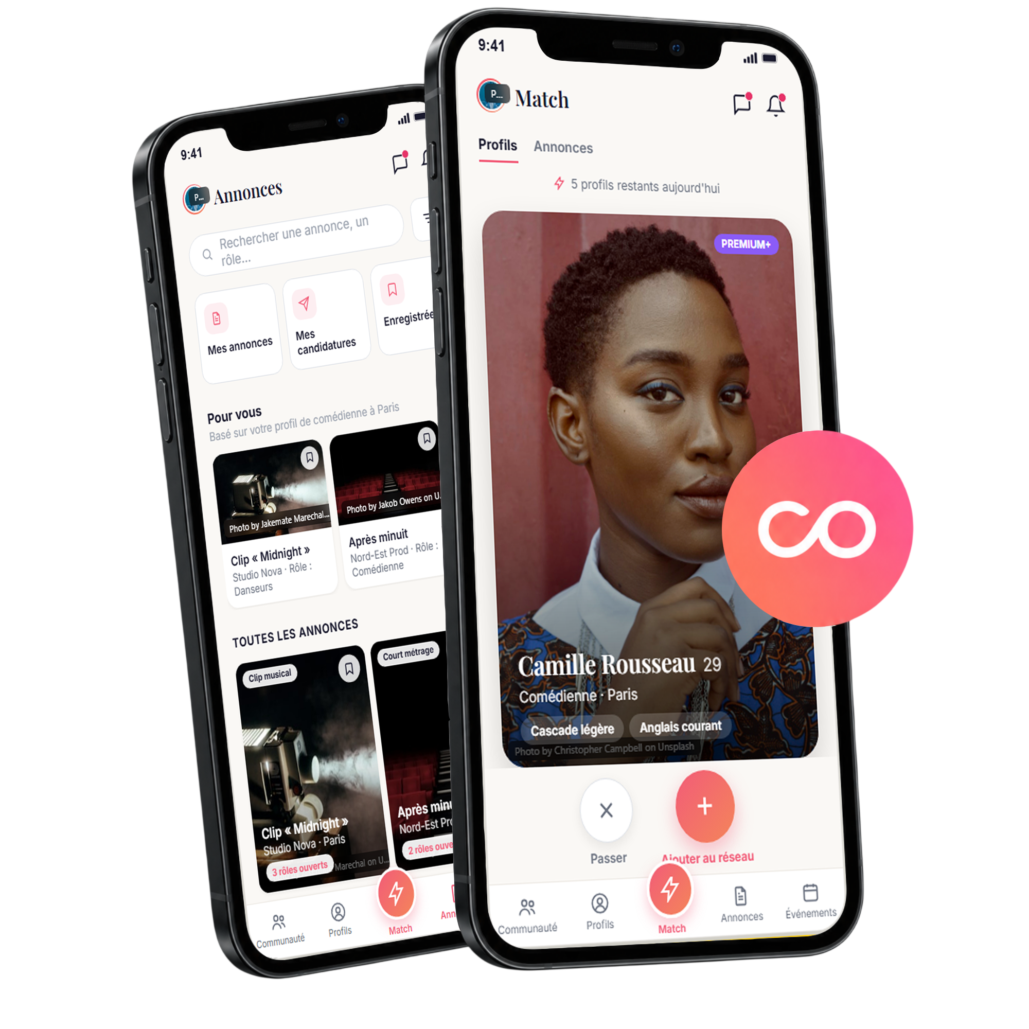 Les deux téléphones présentant l’application Neeedco
