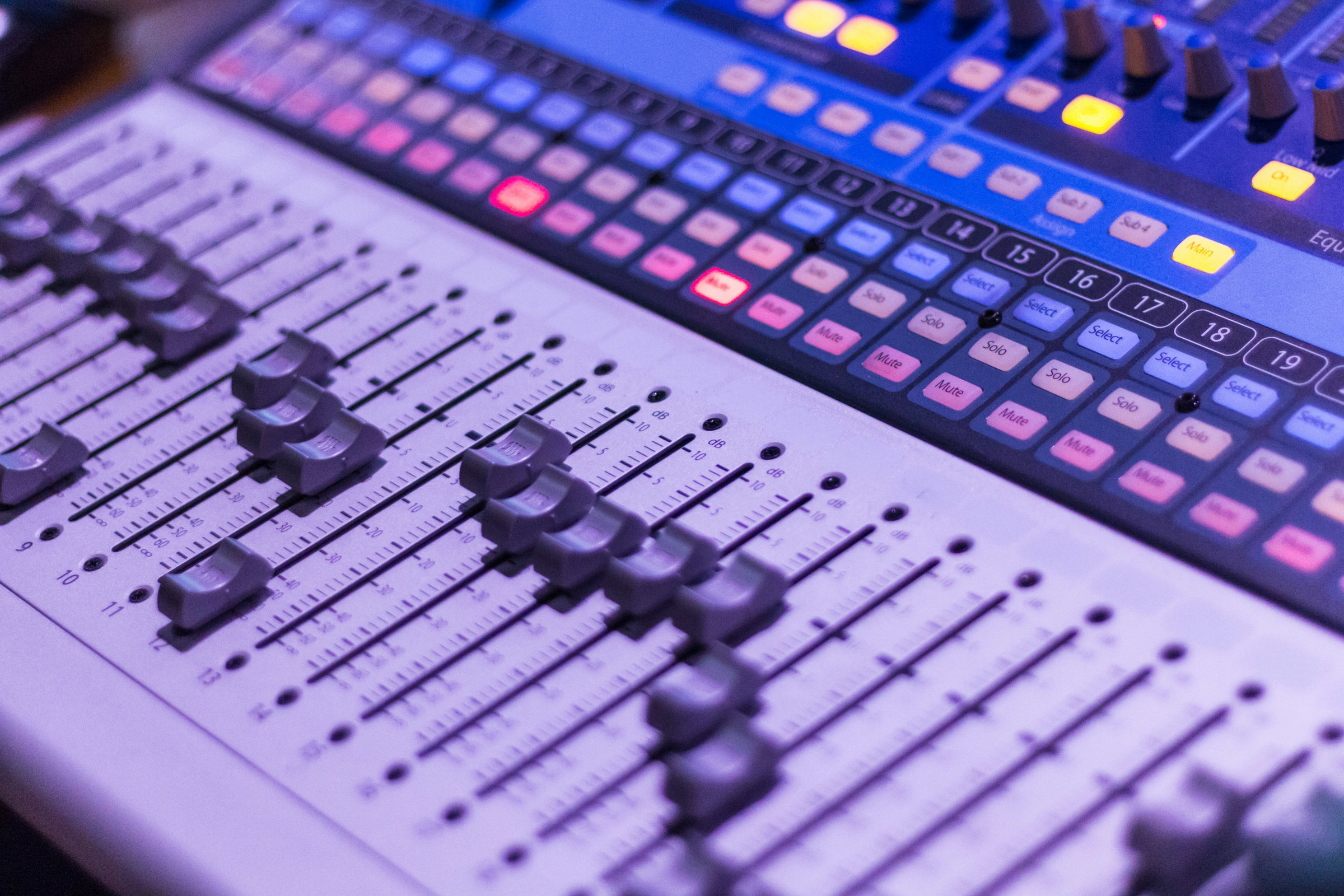 High-end mixing console featuring the latest analog and digital signal routing technology